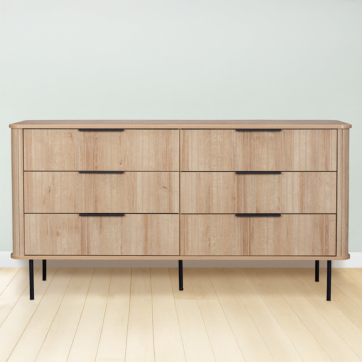 Oslo Large Chest of Drawers Natural 6 Drawers