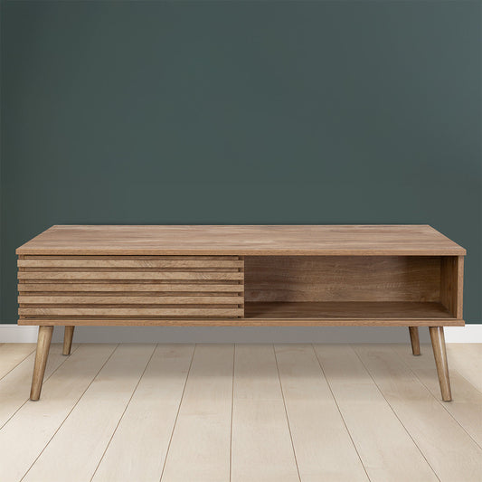 Kyoto Coffee Table Natural 2 Shelves 1 Door