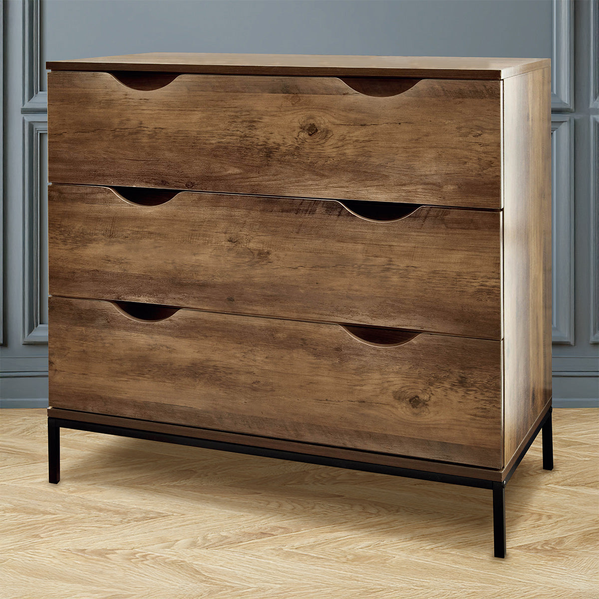 Brooklyn Chest of Drawers Brown 3 Drawers