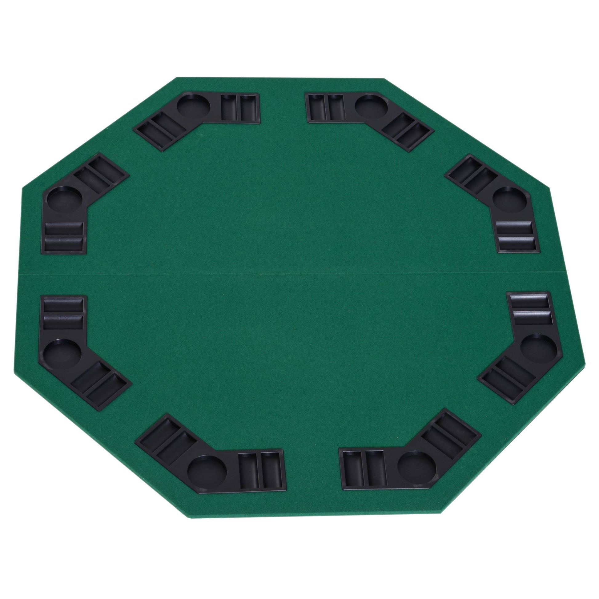 Homcom 1.2m/48 Inches Foldable Poker Table Top 8 Players Blackjack Tables Casino Chip Trays