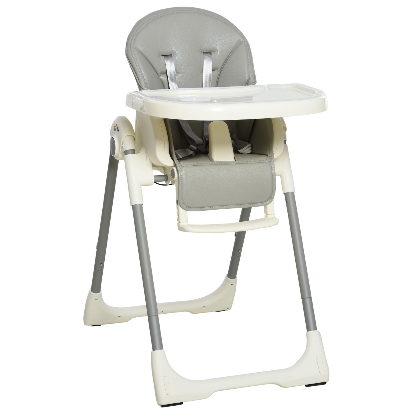 Homcom Babies Foldable PU Highchair Grey