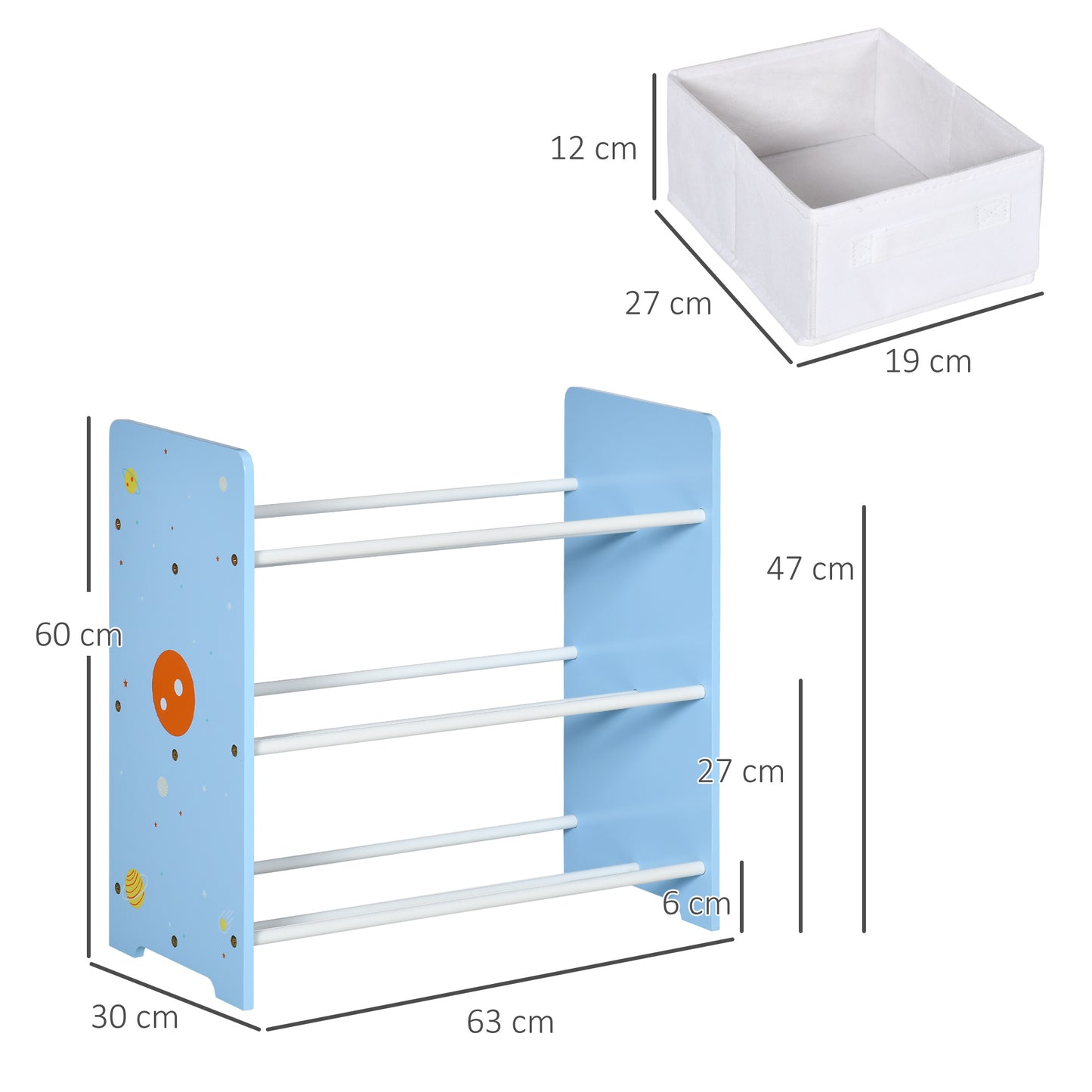 ZONEKIZ Kids Storage Unit with 9 Removable Storage Baskets