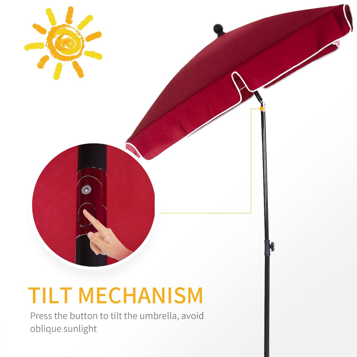 Outsunny Garden Parasol Umbrella