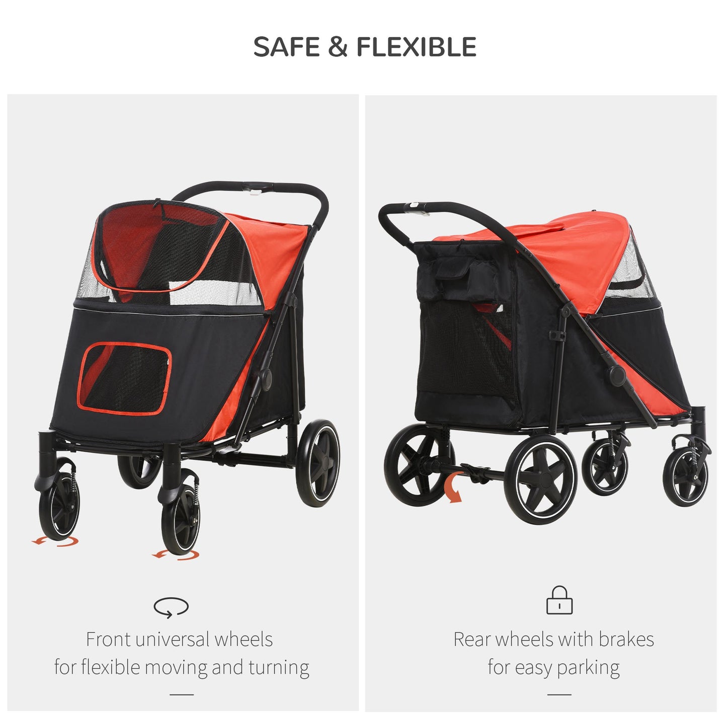 PawHut One-Click Foldable Pet Stroller