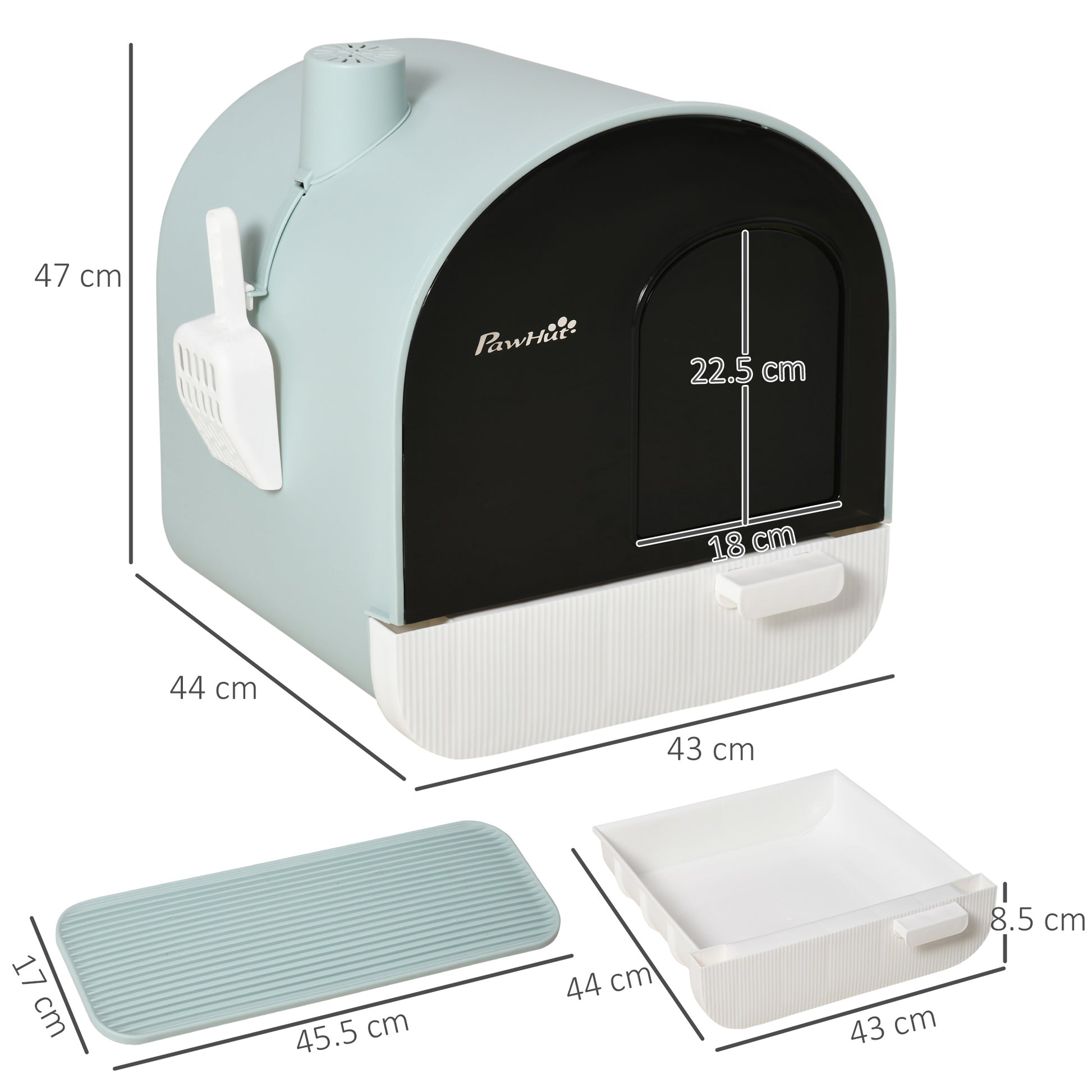 PawHut Hooded Cat Litter Box