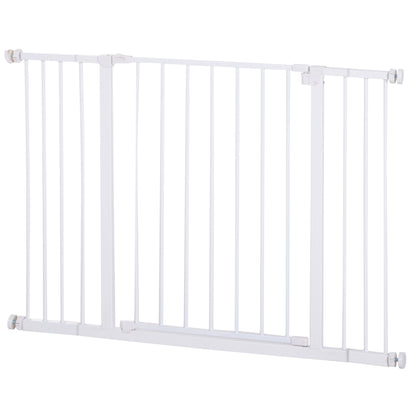 PawHut Pressure Fitted Pet Dog Safety Gate Metal Fence Extending 72-107cm Wide