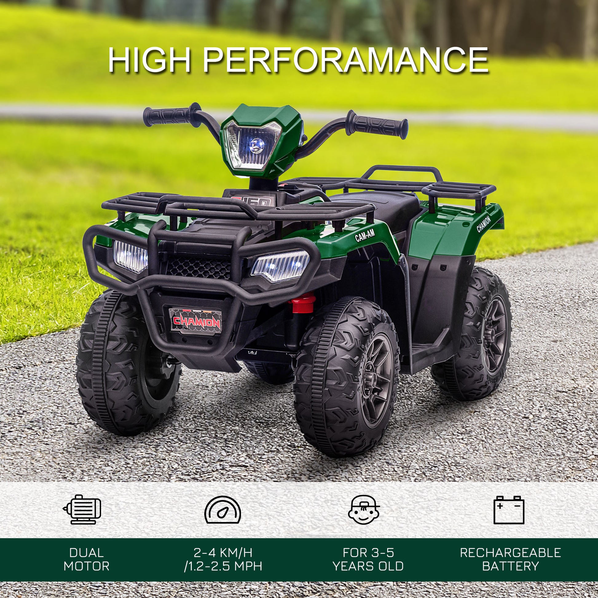 Homcom 12V Kids Quad Bike With Forward Reverse Functions