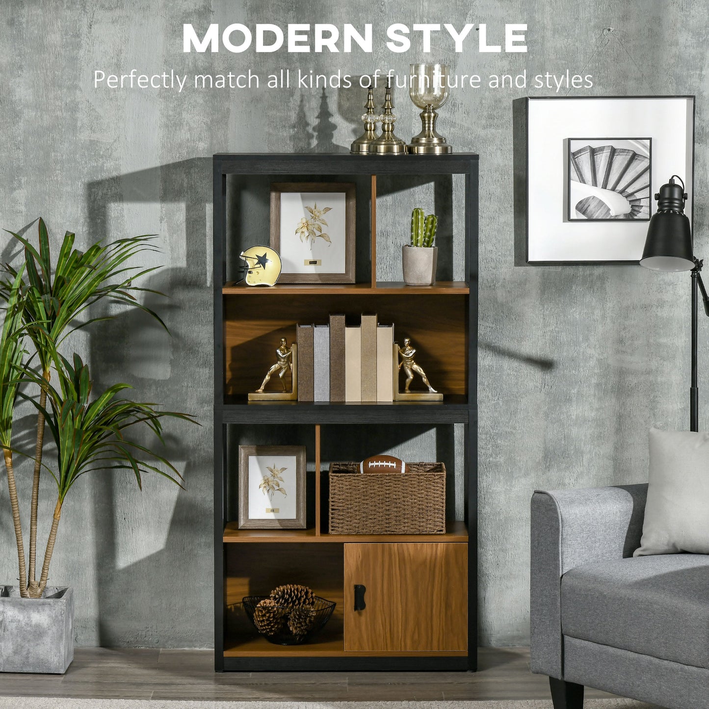 Homcom Modern 4-Tier Bookshelf