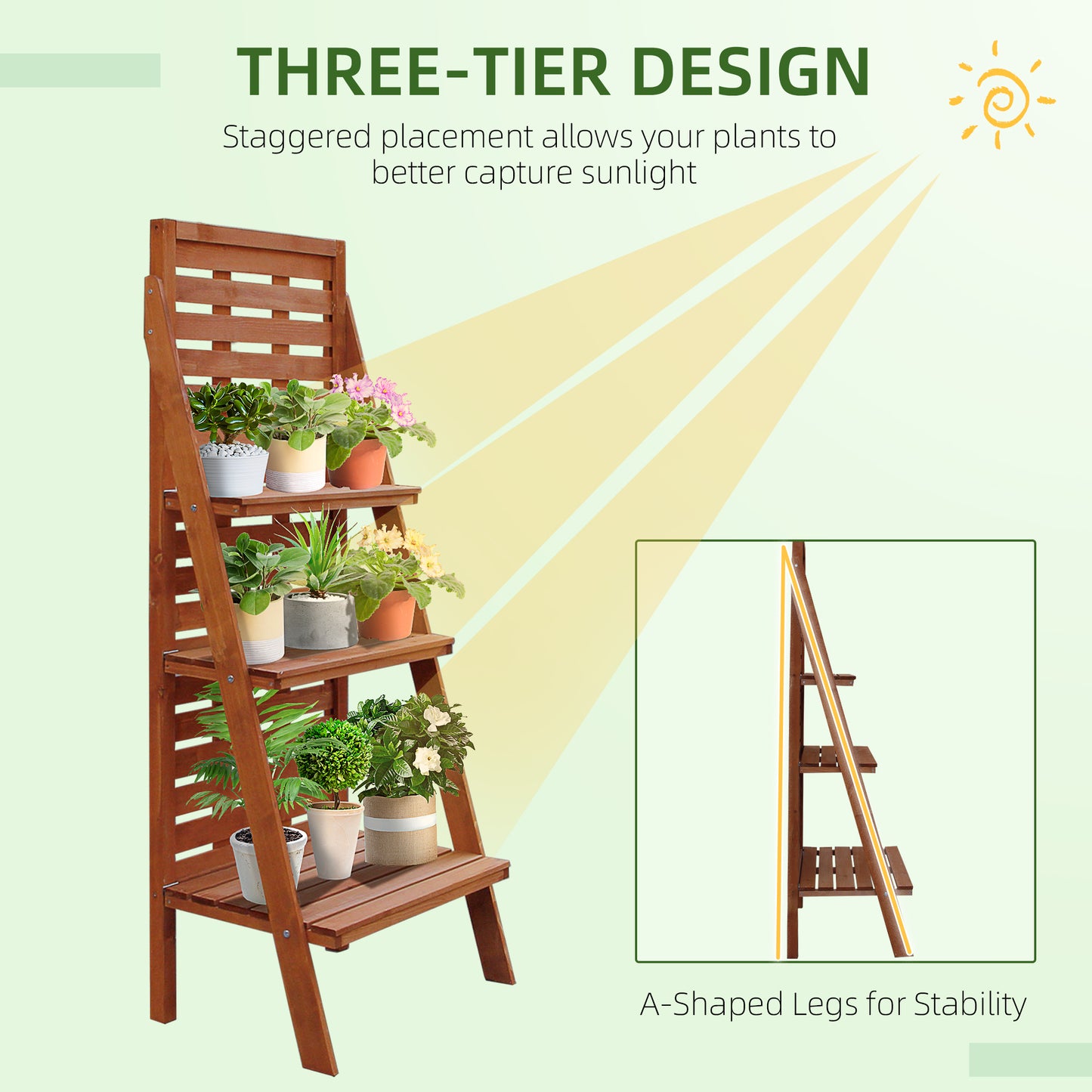 Outsunny Three-Tier Plant Stand