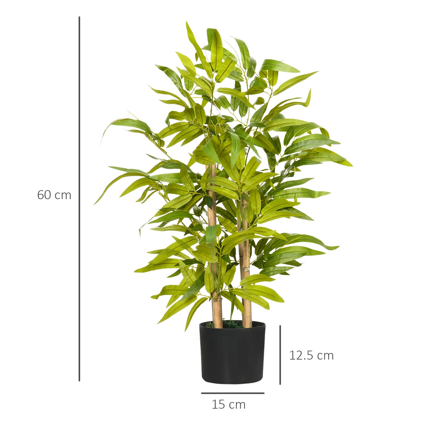 Homcom Artificial Plants Bamboo Tree in Pot Desk Fake Plants for Home Indoor Outdoor Decor