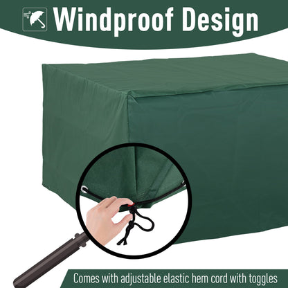 Outsunny 600D Oxford Patio Set Cover Outdoor Garden Rattan Furniture Protection Cover Protector Waterproof Anti-UV Green 135x135x75cm