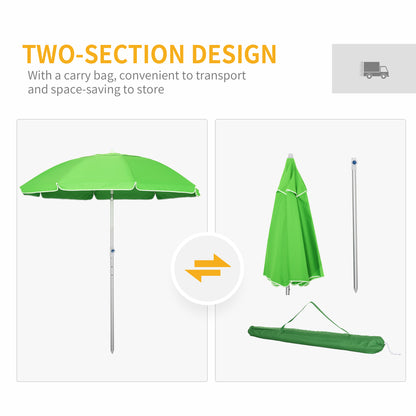 Outsunny 2M Arced Beach Umbrella