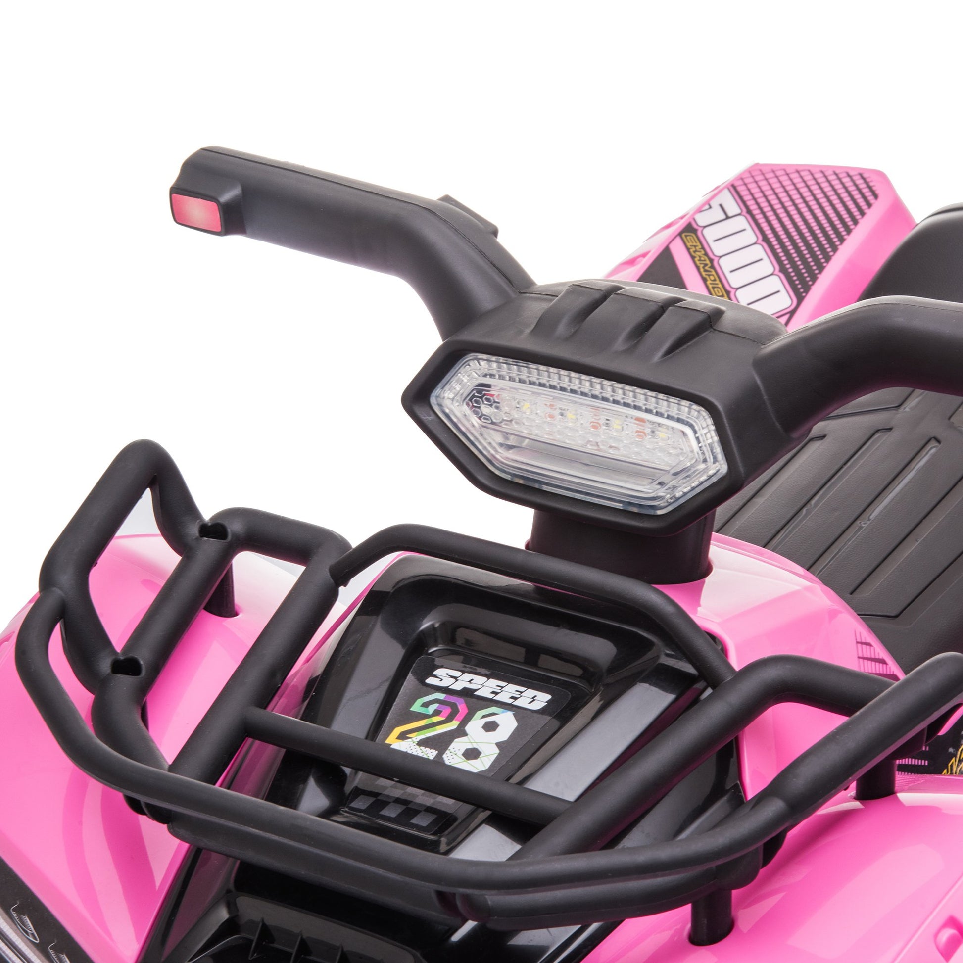 Homcom 6V Kids Electric Ride on Car Toddlers Quad Bike ATV Toy With Music for 18-36 months Pink