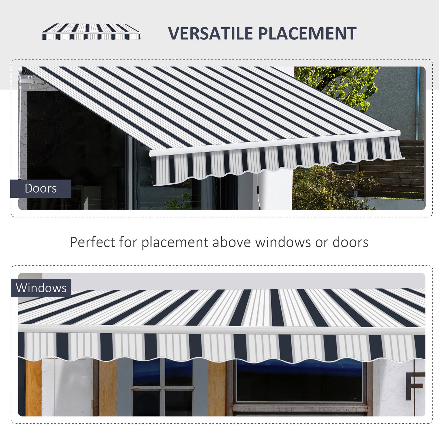 Outsunny Manual Retractable Awning