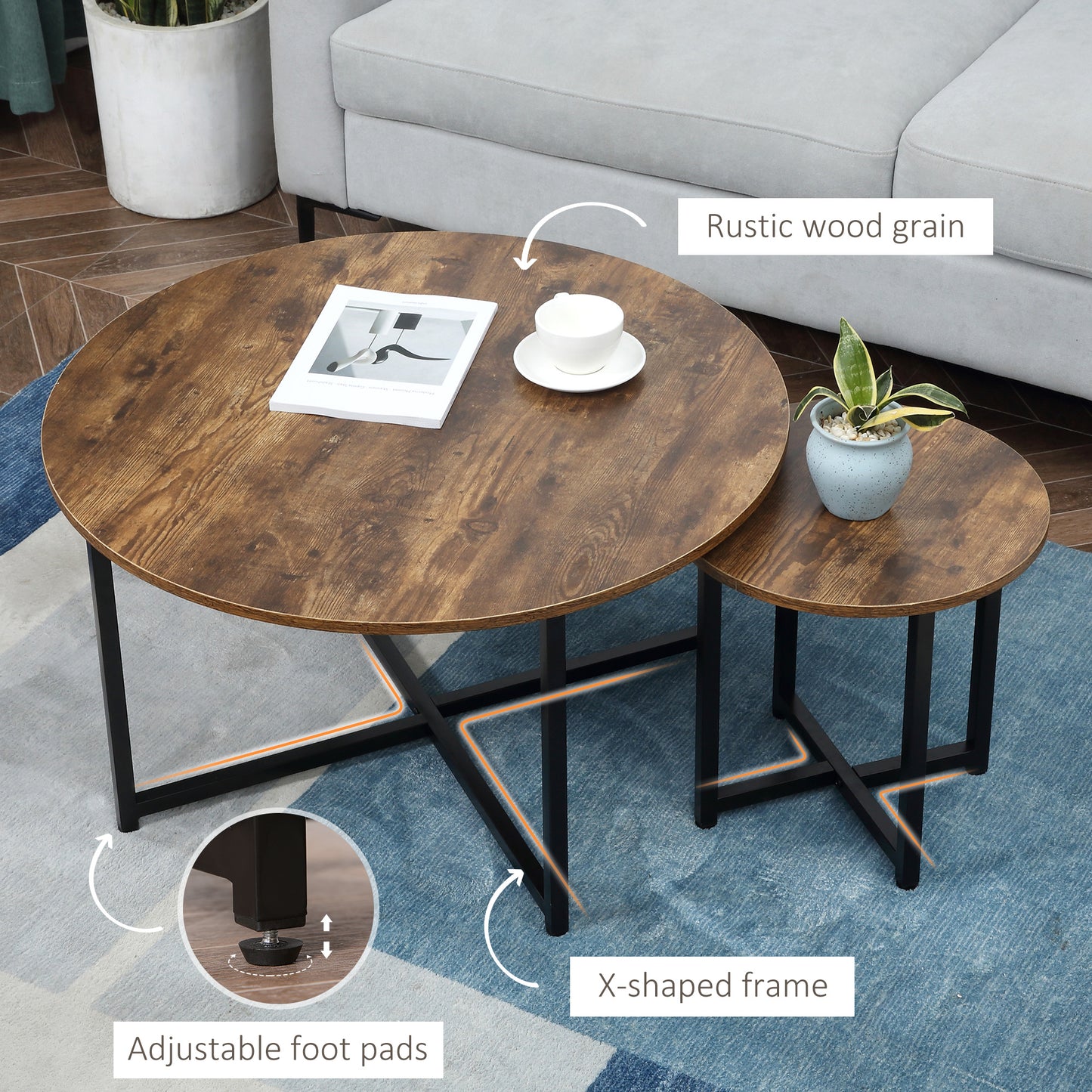 Homcom Round Coffee Table