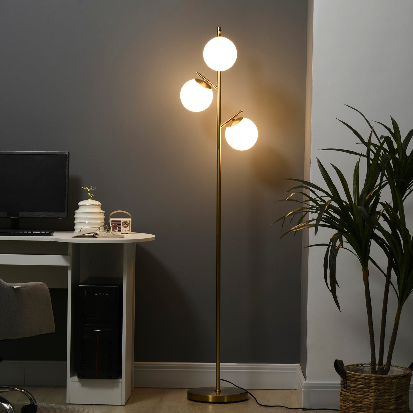 Homcom 3-Light Tree Floor Lamps for Living Room