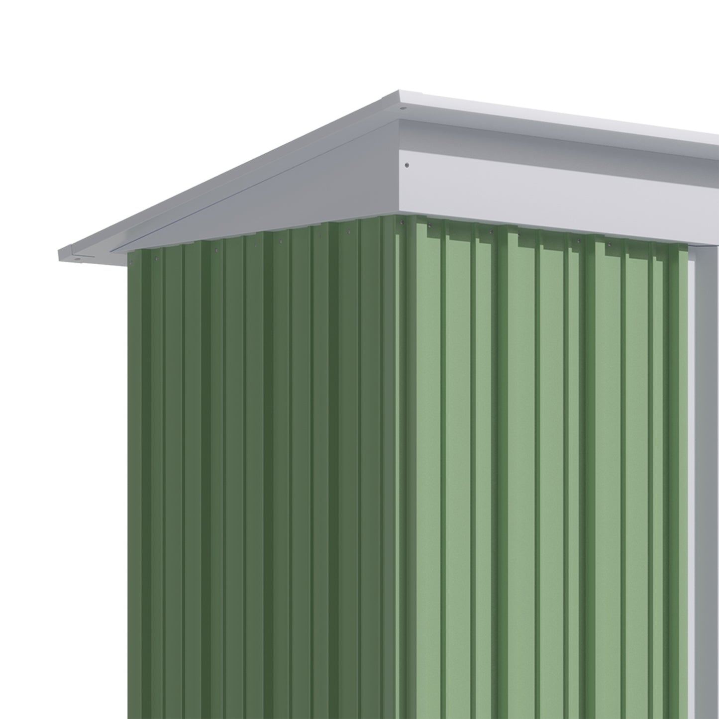 Galvanised 5 x 3' Single Door Reverse Pent Garden Store Steel Green by Steadfast