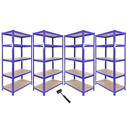 Steel & MDF Shelving Units 180cm - Blue Set Of Five T-Rax 90cm Corner by Raven