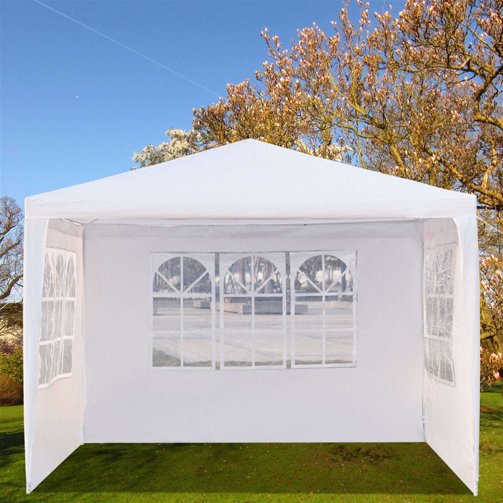 3 x 3m Three Sides Waterproof Tent with Spiral Tubes White