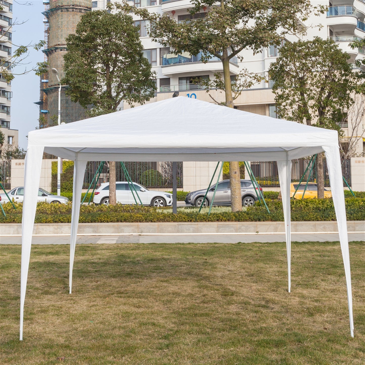 3 x 3m Three Sides Waterproof Tent with Spiral Tubes White