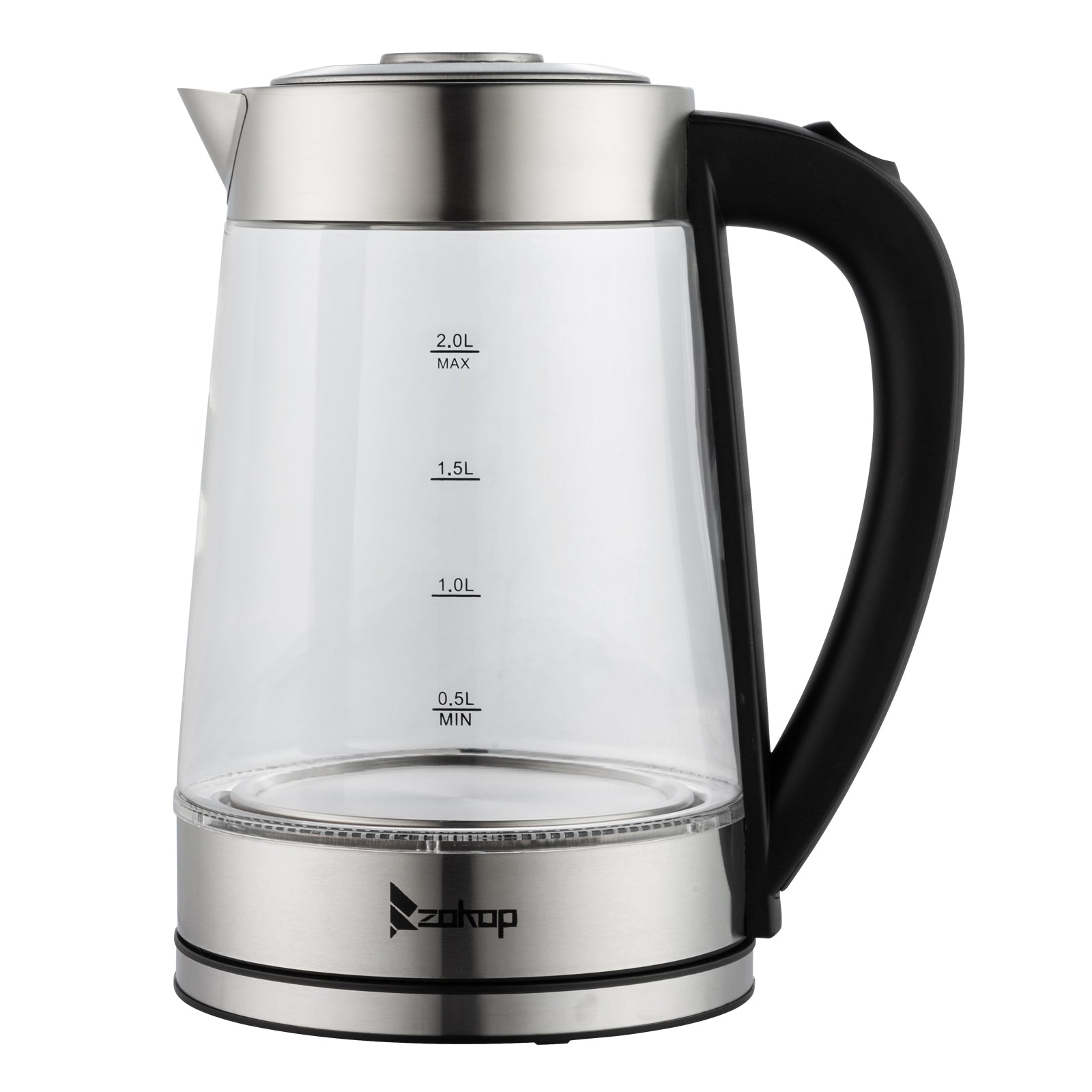 【Old Code：42128382】ZOKOP HD-250 220V 2000W 2L Blue Glass Electric Kettle