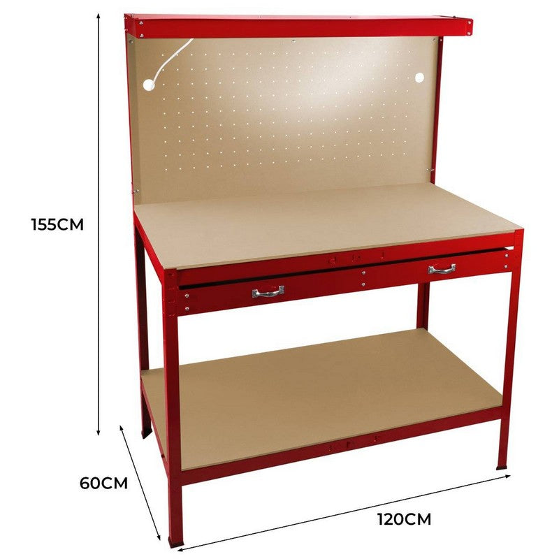 Raven Q Rax 3 11 X 1 11 Not Applicable Workbench With Pegboard Drawer Light Classic 2