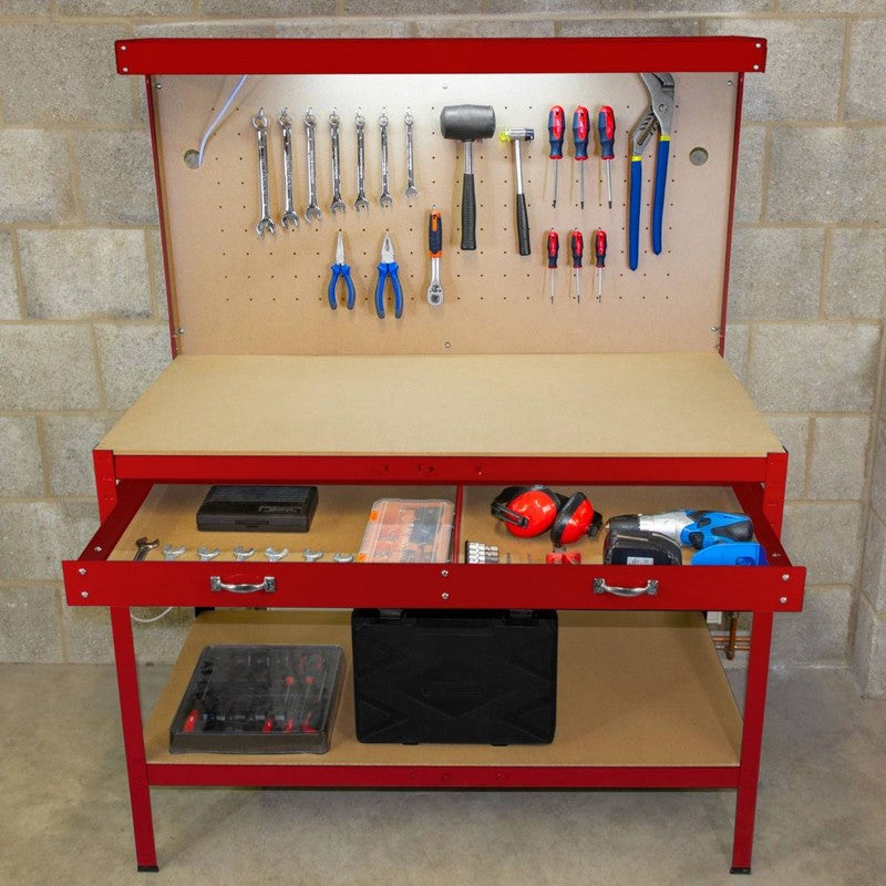 Raven Q Rax 3 11 X 1 11 Not Applicable Workbench With Pegboard Drawer Light Classic 2