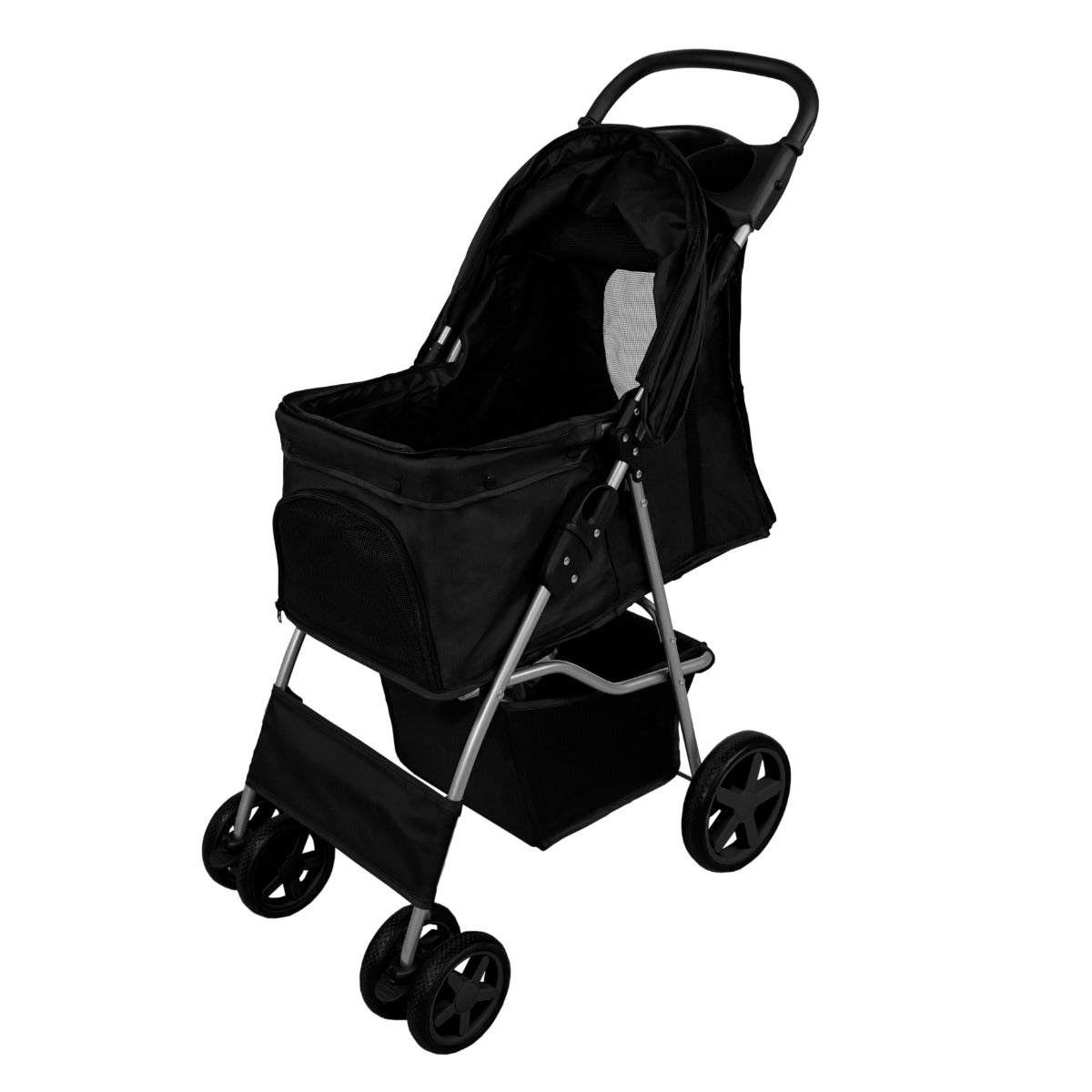 Pet Stroller with Rain Cover  to  Black