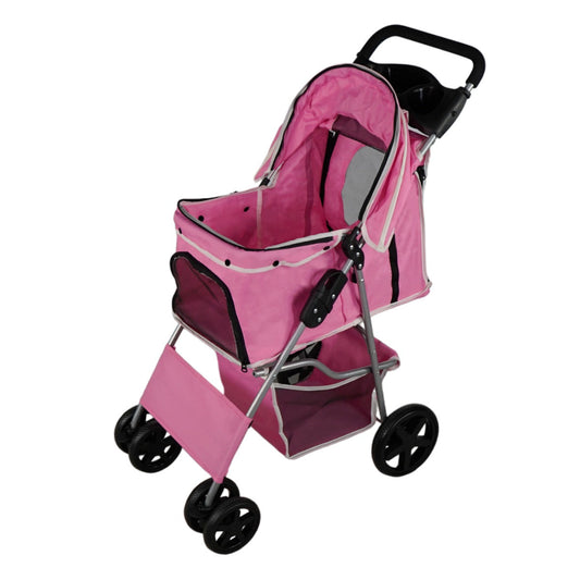 Pet Stroller with Rain Cover  to  Pink