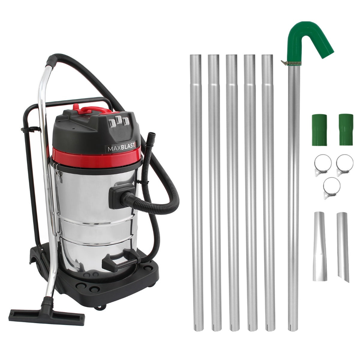 Maxblast Gutter Vacuum Poles & 80L Wet & Dry Vacuum