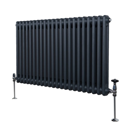 Traditional 2 Column Radiator - 600 x 1012mm - Anthracite Grey