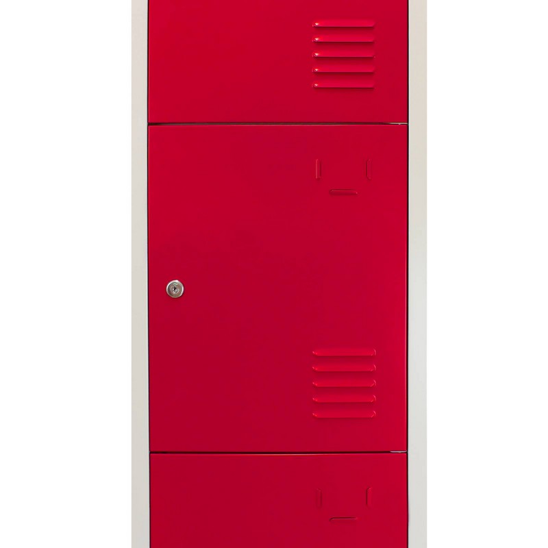 Steel Locker 4 Compartments 180cm - Grey & Red Storage by Raven