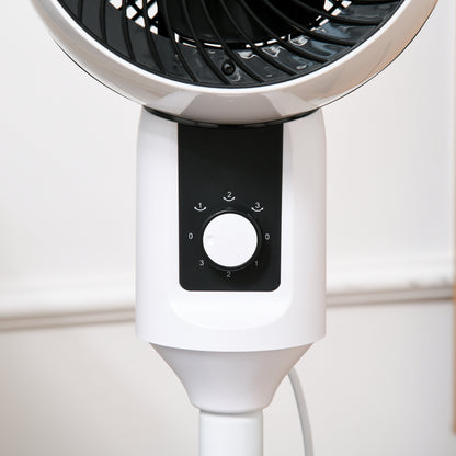 11" Oscillating Three Speed Pedestal Fan Black & White by Homcom