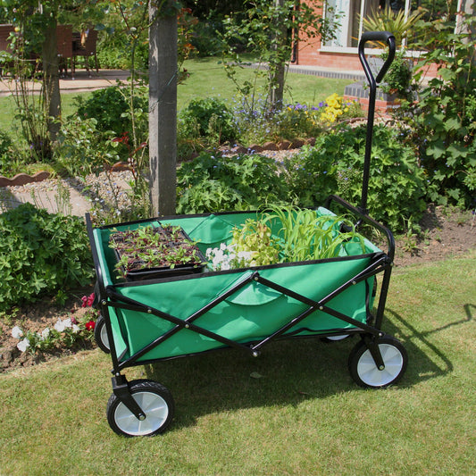 Foldable Garden Cart Green