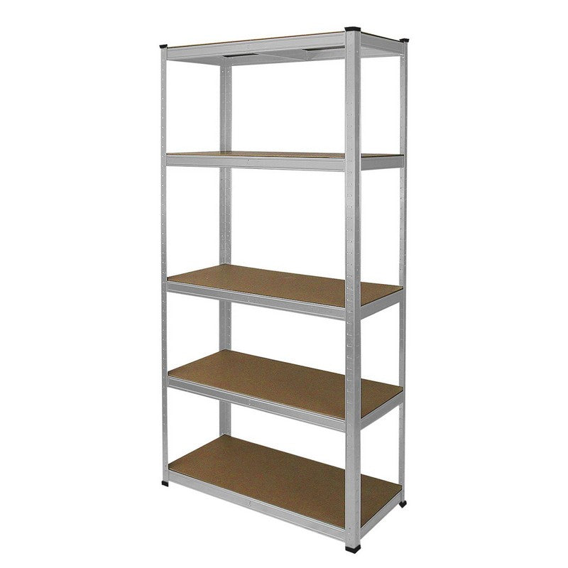 Galvanised Steel & MDF Shelving Units 180cm - Silver Set of Three E-Rax 90cm by Raven