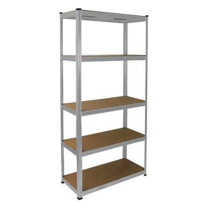 Galvanised Steel & MDF Shelving Units 180cm - Silver Set of Three E-Rax 90cm by Raven