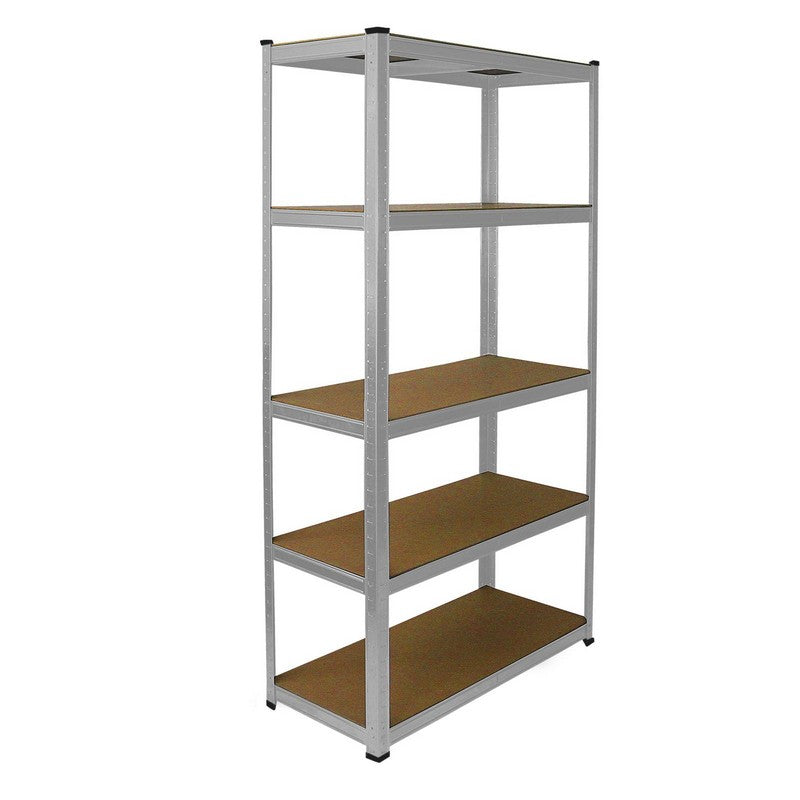 Galvanised Steel & MDF Shelving Units 180cm - Silver Set of Three E-Rax 90cm by Raven