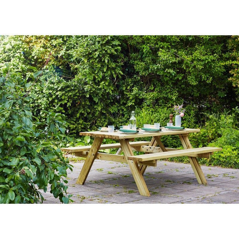 Fold Up Picnic Table - 6 Seat Brown by EKJU