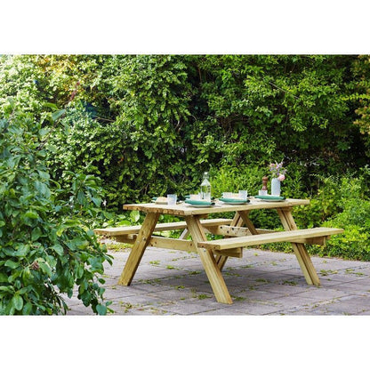 Fold Up Picnic Table - 6 Seat Brown by EKJU