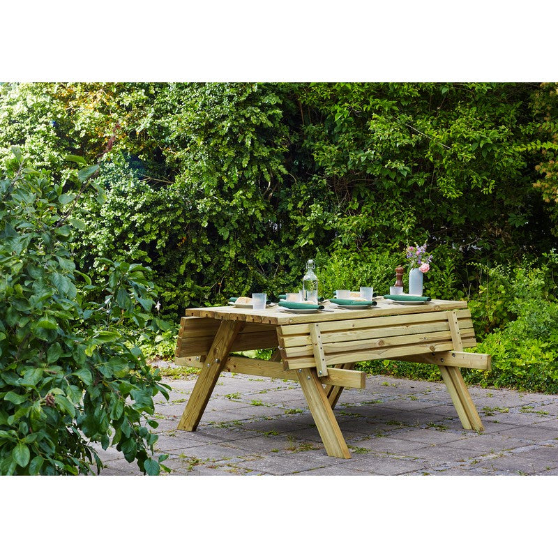 Fold Up Picnic Table - 6 Seat Brown by EKJU