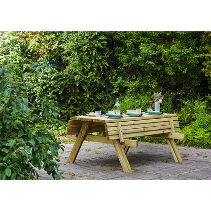 Fold Up Picnic Table - 6 Seat Green Tint by EKJU