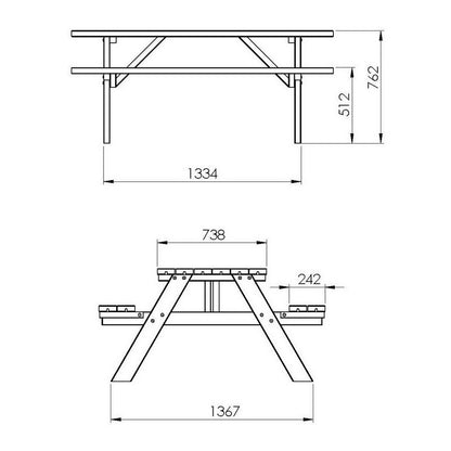 Fold Up Picnic Table - 6 Seat Brown by EKJU