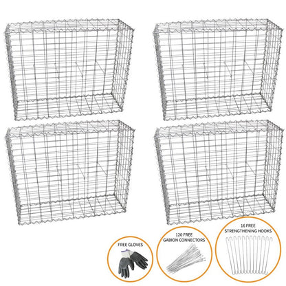 4-Pack 100 x 80 x 30cm Spiral Garden Gabion Baskets by Raven