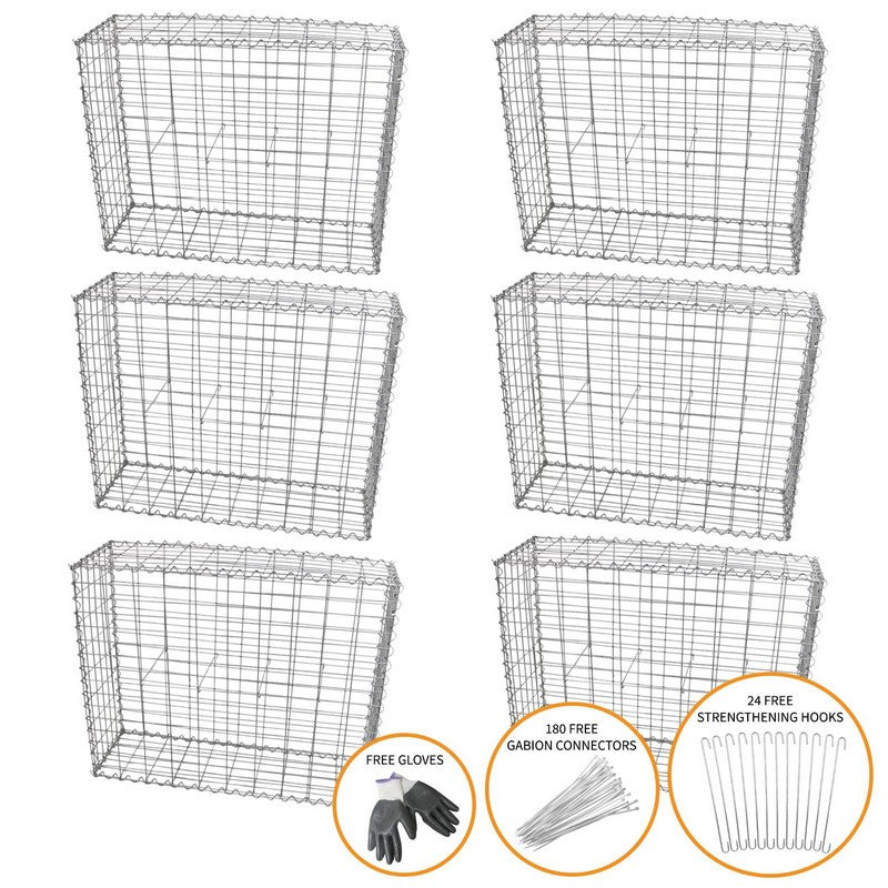 6-Pack 100 x 80 x 30cm Spiral Garden Gabion Baskets by Raven