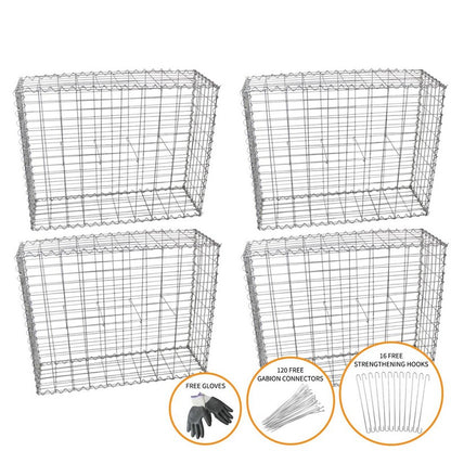 4-Pack 100 x 95 x 30cm Spiral Garden Gabion Baskets by Raven