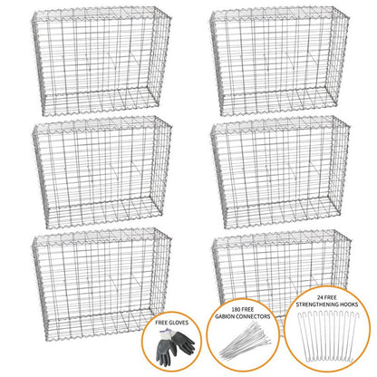 6-Pack 100 x 95 x 30cm Spiral Garden Gabion Baskets by Raven