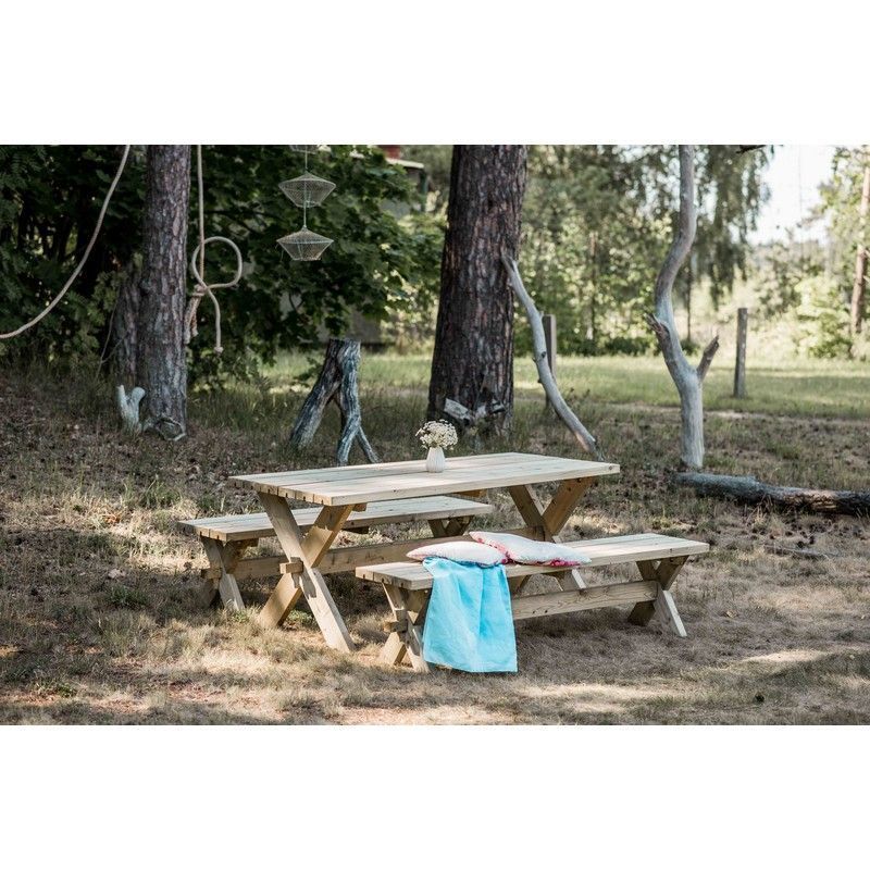 Retro Picnic Table - 6 Seat Green Tint by EKJU