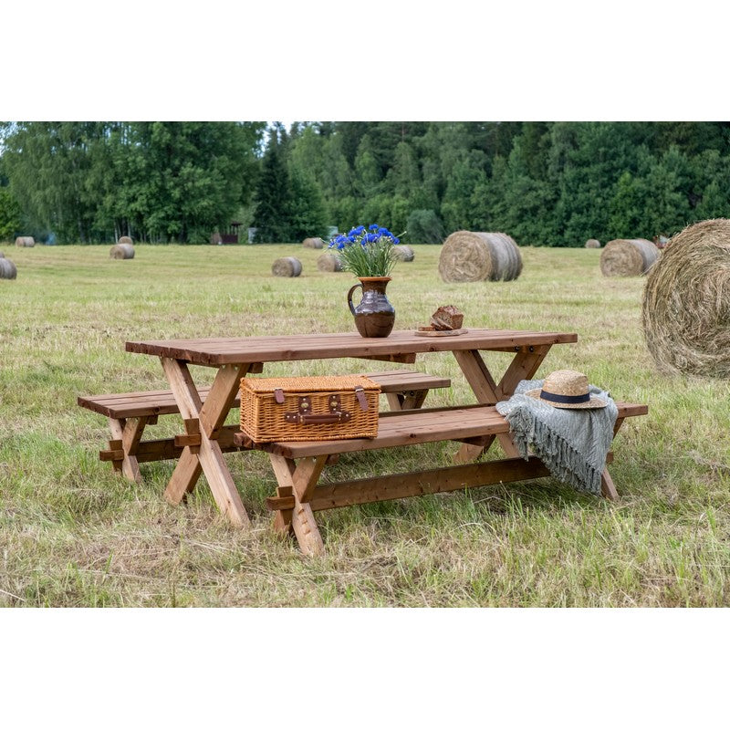 Retro Picnic Table - 6 Seat Green Tint by EKJU