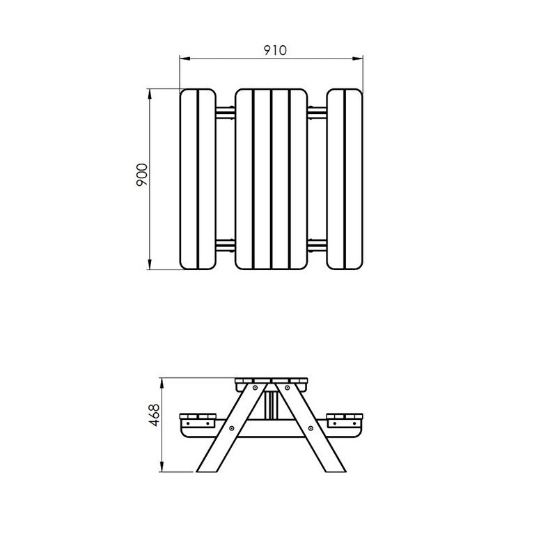 Kids Picnic Table - 4 Seat Green Tint by EKJU