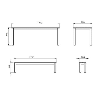 Cesis Picnic Table - 6 Seat Brown by EKJU